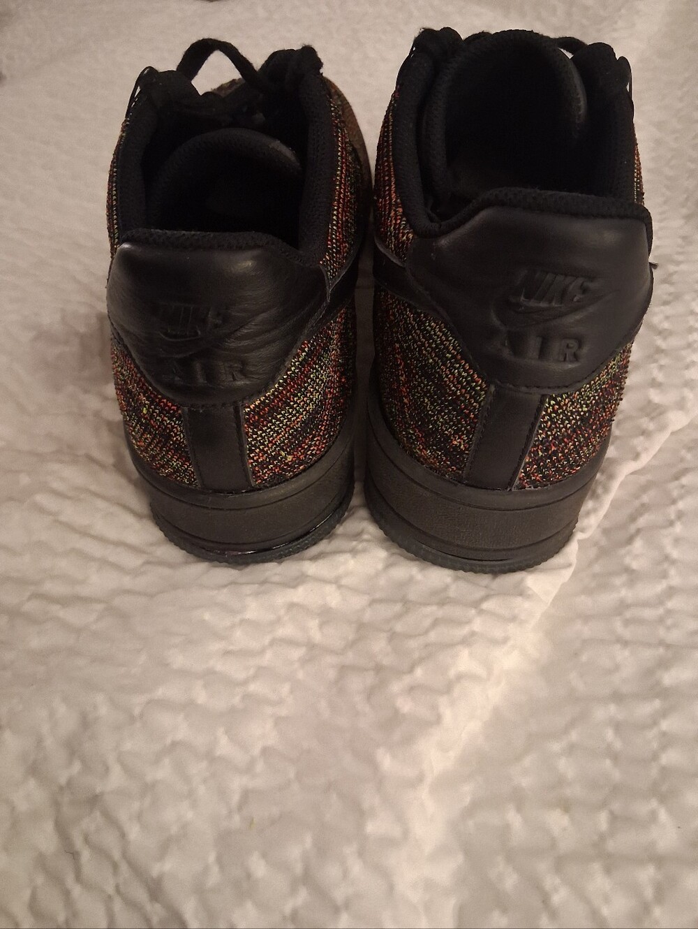 Nike Air Force One Flynit Multicolor Flyknit Sneakers with Black Accents - Picture 5 of 7